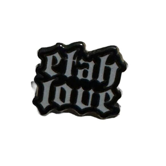 Etah Love Hate 2 Heavy Metal Rock Roll Goth Punk Enamel Lapel Pin Pinback READ - Picture 2 of 7